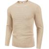 imageCOOFANDY Mens Crewneck Sweater Waffle Textured Pullover Sweaters Soft Midweight Knitted SweatersBeige