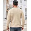 imageCOOFANDY Mens Crewneck Sweater Waffle Textured Pullover Sweaters Soft Midweight Knitted SweatersBeige