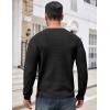 imageCOOFANDY Mens Crewneck Sweater Waffle Textured Pullover Sweaters Soft Midweight Knitted SweatersBlack