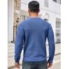 imageCOOFANDY Mens Crewneck Sweater Waffle Textured Pullover Sweaters Soft Midweight Knitted SweatersBlue