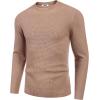 imageCOOFANDY Mens Crewneck Sweater Waffle Textured Pullover Sweaters Soft Midweight Knitted SweatersCamel