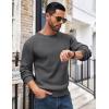 imageCOOFANDY Mens Crewneck Sweater Waffle Textured Pullover Sweaters Soft Midweight Knitted SweatersDark Grey
