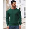 imageCOOFANDY Mens Crewneck Sweater Waffle Textured Pullover Sweaters Soft Midweight Knitted SweatersGreen