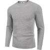 imageCOOFANDY Mens Crewneck Sweater Waffle Textured Pullover Sweaters Soft Midweight Knitted SweatersLight Grey
