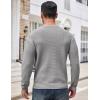 imageCOOFANDY Mens Crewneck Sweater Waffle Textured Pullover Sweaters Soft Midweight Knitted SweatersLight Grey