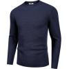 imageCOOFANDY Mens Crewneck Sweater Waffle Textured Pullover Sweaters Soft Midweight Knitted SweatersNavy Blue