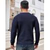 imageCOOFANDY Mens Crewneck Sweater Waffle Textured Pullover Sweaters Soft Midweight Knitted SweatersNavy Blue