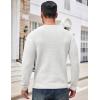 imageCOOFANDY Mens Crewneck Sweater Waffle Textured Pullover Sweaters Soft Midweight Knitted SweatersWhite