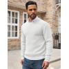imageCOOFANDY Mens Crewneck Sweater Waffle Textured Pullover Sweaters Soft Midweight Knitted SweatersWhite