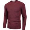 imageCOOFANDY Mens Crewneck Sweater Waffle Textured Pullover Sweaters Soft Midweight Knitted SweatersWine Red