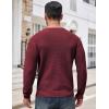 imageCOOFANDY Mens Crewneck Sweater Waffle Textured Pullover Sweaters Soft Midweight Knitted SweatersWine Red
