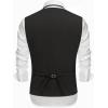 imageCOOFANDY Mens Herringbone Tweed Suit Vests Slim Fit Waistcoat Casual Business Dress VestBlack
