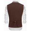 imageCOOFANDY Mens Herringbone Tweed Suit Vests Slim Fit Waistcoat Casual Business Dress VestBrown
