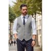 imageCOOFANDY Mens Herringbone Tweed Suit Vests Slim Fit Waistcoat Casual Business Dress VestGrey