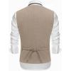 imageCOOFANDY Mens Herringbone Tweed Suit Vests Slim Fit Waistcoat Casual Business Dress VestKhaki