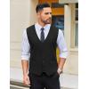 imageCOOFANDY Mens Linen Vest Casual Business Suit Vests Slim Fit Formal Dress WaistcoatBlack