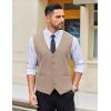 imageCOOFANDY Mens Linen Vest Casual Business Suit Vests Slim Fit Formal Dress WaistcoatKhaki