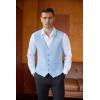 imageCOOFANDY Mens Linen Vest Casual Business Suit Vests Slim Fit Formal Dress WaistcoatLight Blue