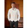 imageCOOFANDY Mens Linen Vest Casual Business Suit Vests Slim Fit Formal Dress WaistcoatLight Khaki