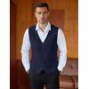imageCOOFANDY Mens Linen Vest Casual Business Suit Vests Slim Fit Formal Dress WaistcoatNavy Blue
