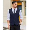 imageCOOFANDY Mens Linen Vest Casual Business Suit Vests Slim Fit Formal Dress WaistcoatNavy Blue