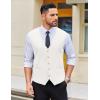 imageCOOFANDY Mens Linen Vest Casual Business Suit Vests Slim Fit Formal Dress WaistcoatWhite