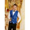 imageCOOFANDY Mens Sequins Vest Slim Fit Christmas Party Vest Shiny Dress Waistcoat for Wedding 80s 90s PromEventsBlue