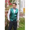 imageCOOFANDY Mens Sequins Vest Slim Fit Christmas Party Vest Shiny Dress Waistcoat for Wedding 80s 90s PromEventsDark Green