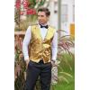 imageCOOFANDY Mens Sequins Vest Slim Fit Christmas Party Vest Shiny Dress Waistcoat for Wedding 80s 90s PromEventsGold