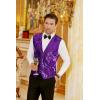 imageCOOFANDY Mens Sequins Vest Slim Fit Christmas Party Vest Shiny Dress Waistcoat for Wedding 80s 90s PromEventsPurple