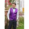 imageCOOFANDY Mens Sequins Vest Slim Fit Christmas Party Vest Shiny Dress Waistcoat for Wedding 80s 90s PromEventsPurple