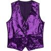 imageCOOFANDY Mens Sequins Vest Slim Fit Christmas Party Vest Shiny Dress Waistcoat for Wedding 80s 90s PromEventsPurple