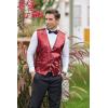 imageCOOFANDY Mens Sequins Vest Slim Fit Christmas Party Vest Shiny Dress Waistcoat for Wedding 80s 90s PromEventsRed