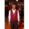 imageCOOFANDY Mens Sequins Vest Slim Fit Christmas Party Vest Shiny Dress Waistcoat for Wedding 80s 90s PromEventsRed
