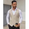 imageCOOFANDY Mens Suit Vests Business Casual Vest Lightweight Formal Dress Vest Slim Fit Waistcoat For Suits TuxedoBeige