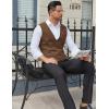 imageCOOFANDY Mens Suit Vests Business Casual Vest Lightweight Formal Dress Vest Slim Fit Waistcoat For Suits TuxedoBrown
