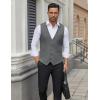 imageCOOFANDY Mens Suit Vests Business Casual Vest Lightweight Formal Dress Vest Slim Fit Waistcoat For Suits TuxedoCharcoal Gray