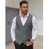 imageCOOFANDY Mens Suit Vests Business Casual Vest Lightweight Formal Dress Vest Slim Fit Waistcoat For Suits TuxedoCharcoal Gray
