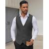 imageCOOFANDY Mens Suit Vests Business Casual Vest Lightweight Formal Dress Vest Slim Fit Waistcoat For Suits TuxedoDark Gray