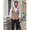 imageCOOFANDY Mens Suit Vests Business Casual Vest Lightweight Formal Dress Vest Slim Fit Waistcoat For Suits TuxedoKhaki