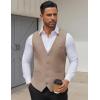 imageCOOFANDY Mens Suit Vests Business Casual Vest Lightweight Formal Dress Vest Slim Fit Waistcoat For Suits TuxedoKhaki