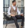 imageCOOFANDY Mens Suit Vests Business Casual Vest Lightweight Formal Dress Vest Slim Fit Waistcoat For Suits TuxedoKhaki