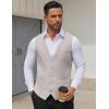 imageCOOFANDY Mens Suit Vests Business Casual Vest Lightweight Formal Dress Vest Slim Fit Waistcoat For Suits TuxedoLight Gray