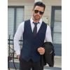 imageCOOFANDY Mens Suit Vests Business Casual Vest Lightweight Formal Dress Vest Slim Fit Waistcoat For Suits TuxedoNavy Blue