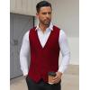 imageCOOFANDY Mens Suit Vests Business Casual Vest Lightweight Formal Dress Vest Slim Fit Waistcoat For Suits TuxedoWine Red