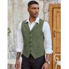 imageCOOFANDY Mens Suit Vests Slim Fit Waistcoat Notch Lapel Casual Formal VestArmy Green