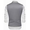imageCOOFANDY Mens Suit Vests Slim Fit Waistcoat Notch Lapel Casual Formal VestCheckered  Gray