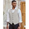 imageCOOFANDY Mens Suit Vests Slim Fit Waistcoat Notch Lapel Casual Formal VestPastel Gray