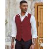 imageCOOFANDY Mens Suit Vests Slim Fit Waistcoat Notch Lapel Casual Formal VestRed