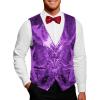 imageCOOFANDY Mens Sequins Vest Slim Fit Christmas Party Vest Shiny Dress Waistcoat for Wedding 80s 90s PromEventsPurple